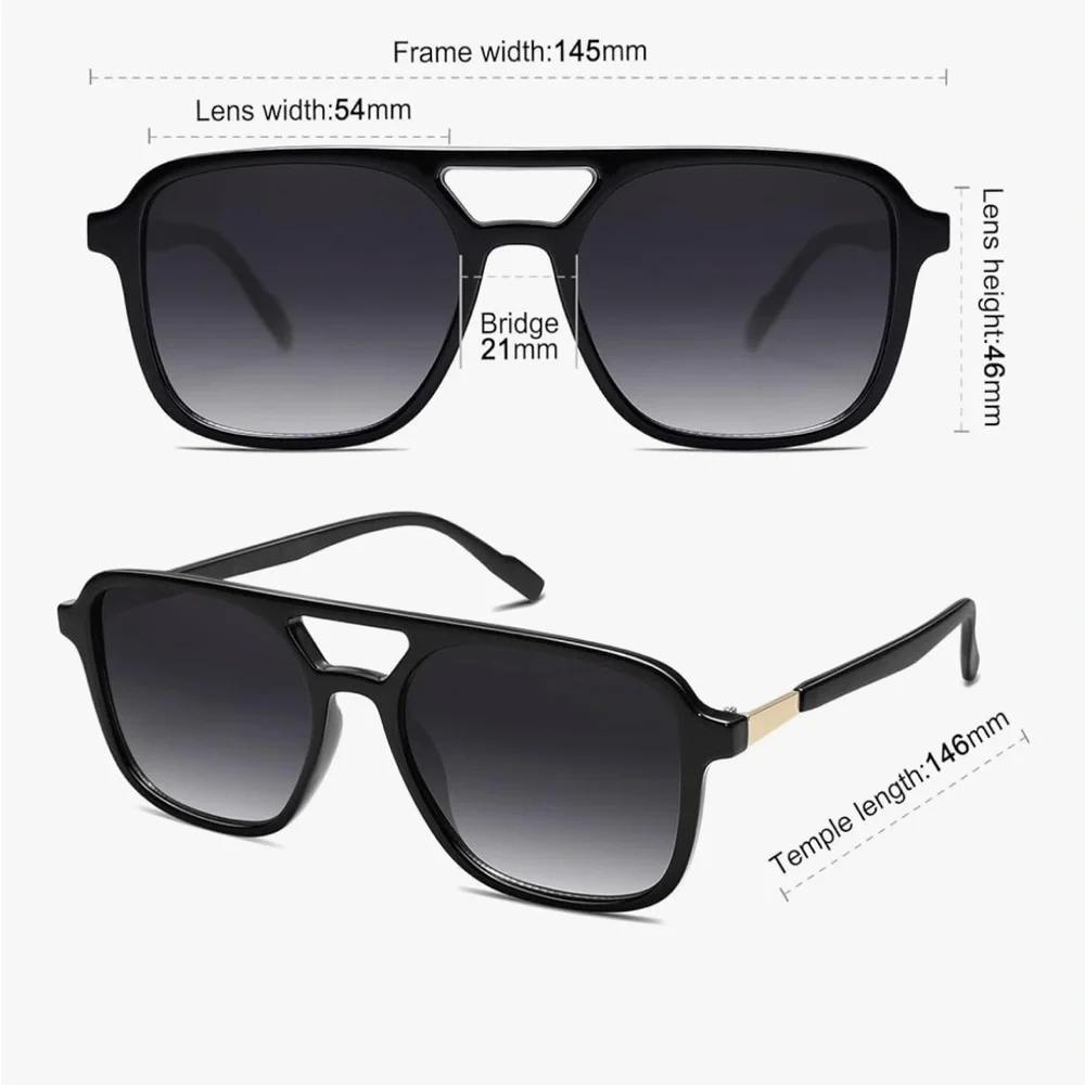 Stylish Black Sunglasses with Gold Accents